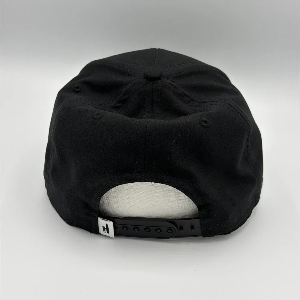 Johnnie-O Hat Black Snapback Baseball Cap Surf Logo OSFM